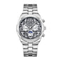 Yalalusi LX1012 Live Edition Men's Ultra-Slim Moonphase Quartz Watch - 41mm Case Filigree Diamond Dial Day Date Moonphase Subdials Metal Band Wristwatch