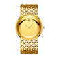 LX-1016 Quartz Watch - Live Edition Unisex Modern 40mm Ultra-Slim 8mm Case Faceted Cut Lens Full IPG Gold Plating Luxury 26mm Woven-Link Bracelet Timepiece