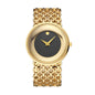 LX-1016 Quartz Watch - Live Edition Unisex Modern 40mm Ultra-Slim 8mm Case Faceted Cut Lens Full IPG Gold Plating Luxury 26mm Woven-Link Bracelet Timepiece