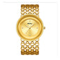 LX-1016 Quartz Watch - Live Edition Unisex Modern 40mm Ultra-Slim 8mm Case Faceted Cut Lens Full IPG Gold Plating Luxury 26mm Woven-Link Bracelet Timepiece