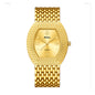LX1023 Quartz Watch - Live Edition Unisex Luxury 41mm Tonneau Arched Bridge Glass Mirror Pavé Crystal Texture Gold Case Sunburst Dial Luminous Hands Steel Link Bracelet Wristwatch
