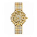 MISSFOX V377L Live Edition Men's Fully Iced Out Quartz Watch - 44mm Case Roman Numerals Pave Diamond Dial Coated Glass Metal Band Wristwatch