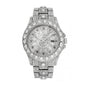 MISSFOX V380L Live Edition Men's Iced Out Watch - Luxury Large Crystal Bezel Pave Roman Numerals Dial Date Window Metal Band Hiphop Wristwatch
