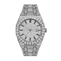 PRECIOUS 8243 Live Edition Men's Iced Out Watch - Luxury Large Crystal Bezel Pave Dial Date Window Metal Band Hiphop Sport Wristwatch