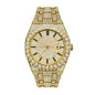 PRECIOUS 8243 Live Edition Men's Iced Out Watch - Luxury Large Crystal Bezel Pave Dial Date Window Metal Band Hiphop Sport Wristwatch