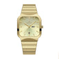 REWARD RD 611264M Quartz Watch - Live Edition Men's Retro TV-Shaped Full IPG Gold Stainless Steel Band Separated Day-Date Sunburst Dial Wristwatch