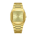 REWARD RD 613151M Quartz Watch - Live Edition Men's Retro Square Case Full IPG Gold Stainless Steel Band Ultra-Slim 8.5mm Body Luminous Hands 6H Date Sunburst Dial Wristwatch