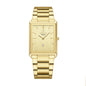 REWARD RD 613568M Quartz Watch - Live Edition Men's Classic Square Full IPG Gold Stainless Steel Band Ultra-Slim 8.5mm Case 6H Date Brushed Dial Wristwatch