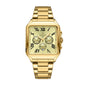 REWARD RD 812265M Quartz Watch - Live Edition Men's Luxury Square Case Full IPG Gold Roman Numerals Chronograph Luminous Hands Date Stainless Steel Band Wristwatch