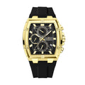 REWARD RD 832261M Live Edition Men's Luxury Sport Watch - Chronograph 6-Hand Multi Function Tonneau Armor Case Date Window Silicone Strap Wristwatch