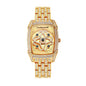 LOOK WORLD RKS1032 Live Edition Men's Iced Out Watch - Luxury Full Crystals Encrusted Tonneau Case Creative Spinning Kinetic Dial Metal Band Hiphop Wristwatch