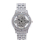 LOOK WORLD RKS245 Live Edition Men's Iced Out Watch - Luxury Full Crystals Encrusted Round Case Creative Spinning Star Dial Metal Band Hiphop Wristwatch