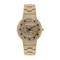 LOOK WORLD RKS257 Live Edition Men's Iced Out Watch - Luxury Full Crystals Encrusted Round Case Creative Spinning Dollar Sign Dial Metal Band Hiphop Wristwatch