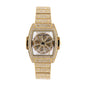 LOOK WORLD RKS267 Live Edition Men's Iced Out Watch - Luxury Full Crystals Encrusted Cushion Case Creative Rotating Spinning Dial Metal Band Hiphop Wristwatch