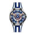 RNV RNV81061 Quartz Watch - Live Edition Men's Heavy Sport 45mm Supercar Wheel Hub Illusion Dial Luminous Facing Racing Stripe Sport Strap Wristwatch