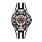 RNV RNV81061 Quartz Watch - Live Edition Men's Heavy Sport 45mm Supercar Wheel Hub Illusion Dial Luminous Facing Racing Stripe Sport Strap Wristwatch