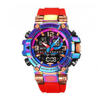 STRYVE S8025 Live Edition Men's Tactical Watch - Cyberpunk Oversized 55mm Armor Case Ana-Digi Dual Time Alarm Chronograph Sport TPU Strap Wristwatch
