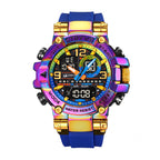 STRYVE S8025 Live Edition Men's Tactical Watch - Cyberpunk Oversized 55mm Armor Case Ana-Digi Dual Time Alarm Chronograph Sport TPU Strap Wristwatch