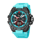 STRYVE S8026 Live Edition Men's Tactical Dual Display Ana-Digi Sport Watch - 52mm Heavy-Duty Case 50M Waterproof Dual Time EL Backlight TPU Strap Wristwatch