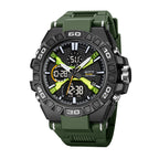 STRYVE S8026 Live Edition Men's Tactical Dual Display Ana-Digi Sport Watch - 52mm Heavy-Duty Case 50M Waterproof Dual Time EL Backlight TPU Strap Wristwatch