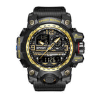 SANDA SD3133 Live Edition Men's Tactical Dual Display Ana-Digi Sport Watch - 56mm Rugged ABS Case 5ATM Waterproof Dual Time Stopwatch Multi-Function TPU Strap Wristwatch