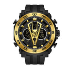 SANDA SD6105 Live Edition Men's Tactical Dual Display Ana-Digi Sport Watch - 53mm Stainless Steel Case 5ATM Waterproof Stopwatch Multi-Function TPU Strap Wristwatch