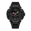 SANDA SD6130 Live Edition Men's Tactical Dual Display Ana-Digi Sport Watch - 57mm Rugged ABS Case 5ATM Waterproof Stopwatch Multi-Function TPU Strap Wristwatch