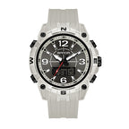 SANDA SD6393 Live Edition Men's Tactical Dual Display Ana-Digi Sport Watch - 50mm Compass Bezel 5ATM Waterproof Triple Time Multi-Function TPU Strap Wristwatch