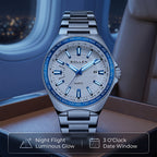 Sollen SL710 Quartz Watch - Men's World-Time Bezel Stainless Steel 3-Bead Bracelet Wristwatch