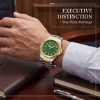 BESTWIN WB243 Live Edition Men's Octagonal Integrated Quartz Watch - 43mm Case Radiant Wave Dial 6H Date Window Stainless Steel Wristwatch