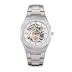 BESTWIN WB983 Live Edition Men's Mechanical Skeleton Style Quartz Watch - 42mm Case Small Seconds Subdial Integrated Metal Band Wristwatch