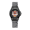 WLS6158 Quartz Watch - Live Edition Men's Streetwear 43mm Black Case Chinese Lion Dance Cultural Dial Luminous Facing Sport Silicone Elastic Woven Strap Wristwatch
