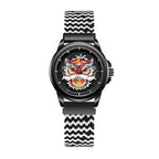 WLS6158 Quartz Watch - Live Edition Men's Streetwear 43mm Black Case Chinese Lion Dance Cultural Dial Luminous Facing Sport Silicone Elastic Woven Strap Wristwatch