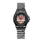 WLS6158 Quartz Watch - Live Edition Men's Streetwear 43mm Black Case Chinese Lion Dance Cultural Dial Luminous Facing Sport Silicone Elastic Woven Strap Wristwatch