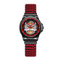 WLS6158 Quartz Watch - Live Edition Men's Streetwear 43mm Black Case Chinese Lion Dance Cultural Dial Luminous Facing Sport Silicone Elastic Woven Strap Wristwatch