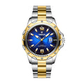 YASHDUN YSD5079 Quartz Watch - Live Edition Men's Heavy Sport 45mm Diver Style Bezel Luminous Hands Cyclops Date Steel Link Bracelet Wristwatch