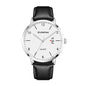 ZUNPAI ZP089 Quartz Watch - Live Edition Men's Minimalist 3-Hand Open Calendar Window Genuine Leather Strap Wristwatch